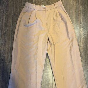 Curve Love A&F Sloane Tailored Wide Leg Pants in Brown